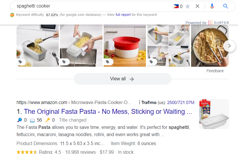 seo for search intent example