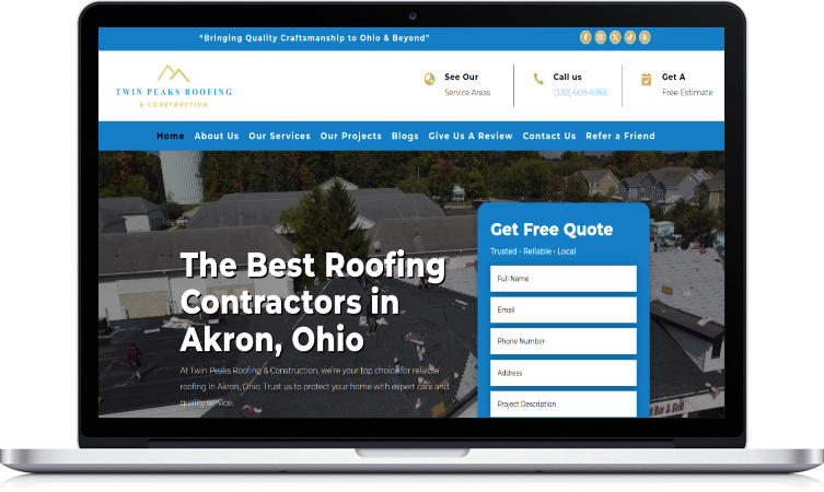 Twin Peaks Roofing website by Webpage Conversion Twin Peaks Roofing website by Webpage Conversion